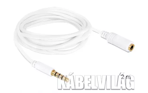 Delock audio sztereo jack 3.5 mm apa / anya IPhone 4 tűs kábel, 2m (84482)