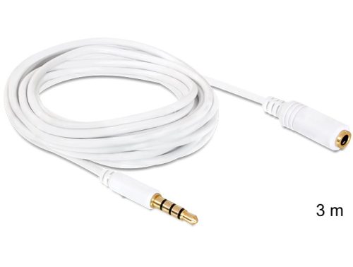 Delock audio sztereo Jack 3.5 mm apa / anya IPhone 4 pin kábel, 3m (84483)