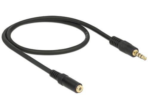 Delock Jack 3.5 mm 4 pin hosszabbító kábel 1m fekete (84666)