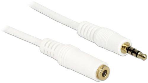 Delock Jack 3.5 mm 4 pin hosszabbító kábel 0.5m fehér (84717)