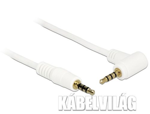 Delock Jack 3.5 mm 4 pin 90° kábel 0.5m fehér (84736)