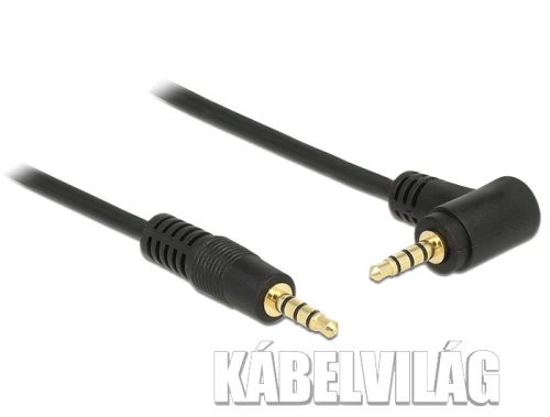 Delock Jack 3.5 mm 4 pin 90° kábel 2m fekete (84740)