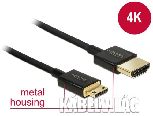 Delock Premium mini HDMI 2.0 4K UltraHD kábel, 2m (84778)