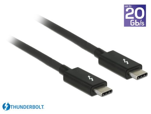 	 Delock Thunderbolt 20Gb/s 5A USB-C kábel 1m (84845)