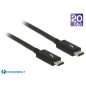 Delock Thunderbolt 20Gb/s 5A USB C kábel 1.5m (84846)