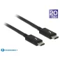 Delock Thunderbolt 20Gb/s 5A USB-C kábel 1.5m (84846)