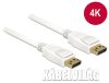 Delock Displayport 1.2 4K kábel 1m fehér (84876)