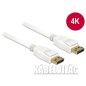 Delock Displayport 1.2 4K kábel 1m fehér (84876)