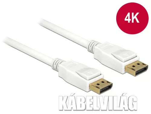 Delock Displayport 1.2 4K kábel 2m fehér (84877)
