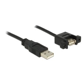Delock USB 2.0 hosszabbító kábel röhzíthető 1m (85106)