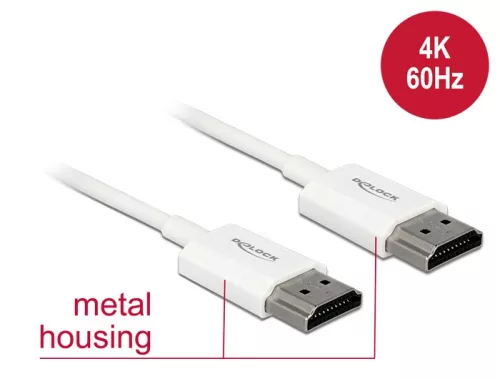 Delock HDMI 2.0 Premium 4K kábel, 4.5m fehér (85139)