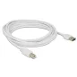   Delock Kábel EASY-USB 2.0 A - B-típusú  3m, fehér (85154)