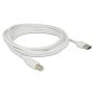 Delock Kábel EASY-USB 2.0 A - B-típusú 5m, fehér (85155)