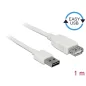Delock Bővítő kábel EASY-USB 2.0-s A típusú csatlakozódugó > USB 2.0 A-típusú hüvely fehér 1 m
