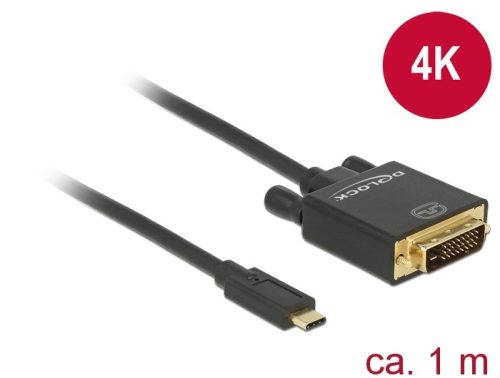 Delock USB-C - DVI-D 24+1 kábel 4K 30HZ 1m (85320)