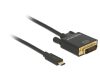 Delock USB C - DVI-D 24+1 kábel 4K 30HZ 3m (85322)