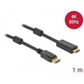 Delock Aktív DisplayPort 1.2 - HDMI kábel 4K 60Hz 1m (85956)