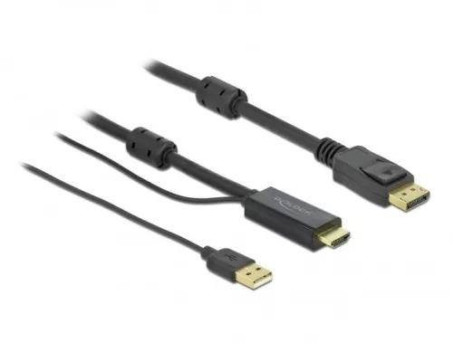 Delock HDMI to Displayport 4K 30 Hz kábel 2m (85964)