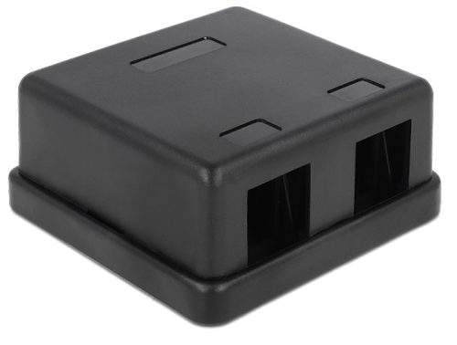 Delock Keystone 2 portos falra szerelhető doboz, fekete (86257)