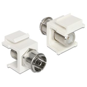 Delock Keystone modul IEC anya - F anya, fehér (86302)