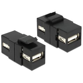  Delock Keystone modul USB 2.0 A foglalat - USB 2.0 A foglalat, fekete (86367)