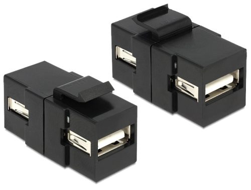 Delock Keystone modul USB 2.0 A foglalat - USB 2.0 A foglalat, fekete (86367)