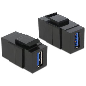  Delock Keystone modul USB 3.0 A anya - USB 3.0 A anya, fekete (86369)