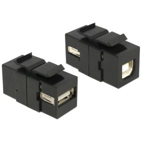   Delock Keystone modul USB 2.0 A anya - USB 2.0 B anya, fekete (86370)