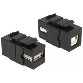   Delock Keystone modul USB 2.0 A anya - USB 2.0 B anya, fekete (86370)
