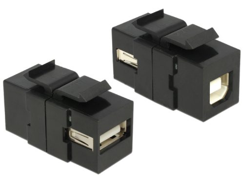 Delock Keystone modul USB 2.0 A anya - USB 2.0 B anya, fekete (86370)