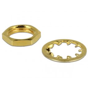 Delock anyacsavar és reteszelő gyűrű SMA és RP-SMA anya csatlakozóaljzathoz, 10db (89483)