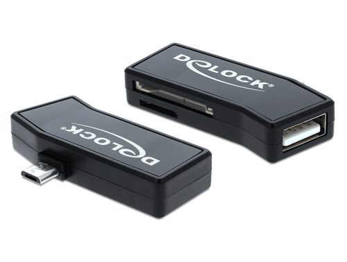 Delock Micro USB OTG kártyaolvasó + 1 x USB port (91730)