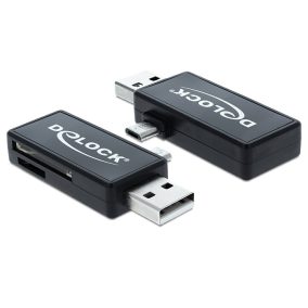 Delock Micro USB OTG kártyaolvasó + USB A apa (91731)