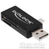 Delock Micro USB OTG kártyaolvasó + USB A apa (91731)
