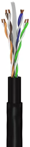 Goobay Cat6 U/UTP kültéri hálózati kábel 15m fekete (94391)