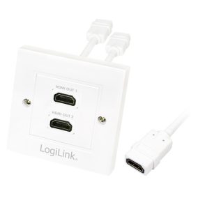 Logilink HDMI falra szerelhető aljzat 2xHDMI (AH0015)