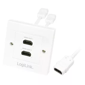 Logilink HDMI falra szerelhető aljzat 2xHDMI (AH0015)