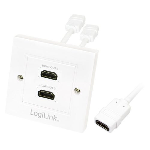 Logilink HDMI falra szerelhető aljzat 2xHDMI (AH0015)