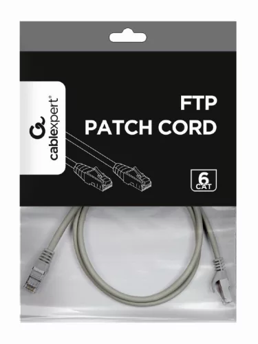 Gembird FTP Cat6 hálózati patch kábel 1m, szürke (PP6-1M)