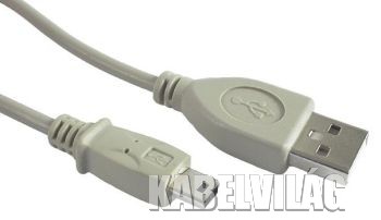 Gembird USB 2.0 AM - mini kábel 1.8m, szürke (CC-USB2-AM5P-6)