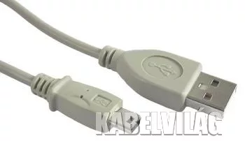 Gembird USB 2.0 AM - mini kábel 1.8m, szürke (CC-USB2-AM5P-6)
