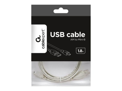 Gembird USB 2.0 AM - mini kábel 1.8m, szürke (CC-USB2-AM5P-6)