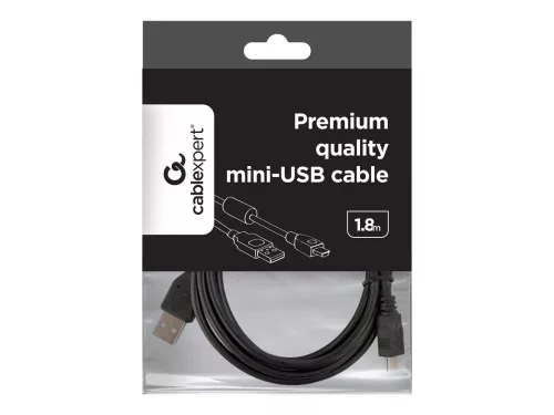 Gembird USB 2.0 A dugó - mini USB 1.8m kábel zajszűrős (CCF-USB2-AM5P-6)