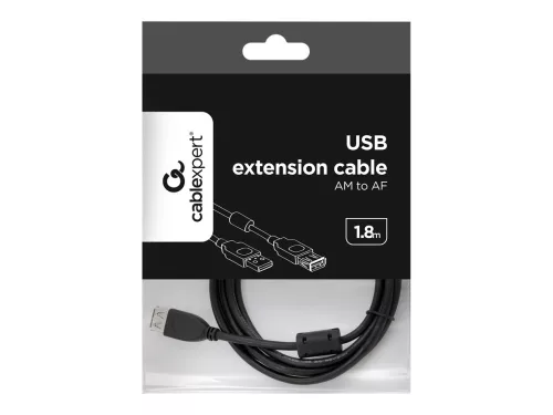 Gembird USB hosszabbító kábel 1.8m ferritmagos (CCF-USB2-AMAF-6)