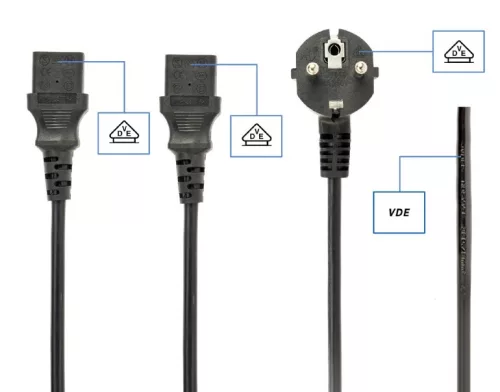 Gembird Y hálózati PC tápkábel, 1.8m (PC-186-ML6)