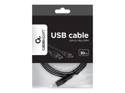 Gembird USB 2.0 AM - mini USB kábel 0.3m (CCP-USB2-AM5P-1)