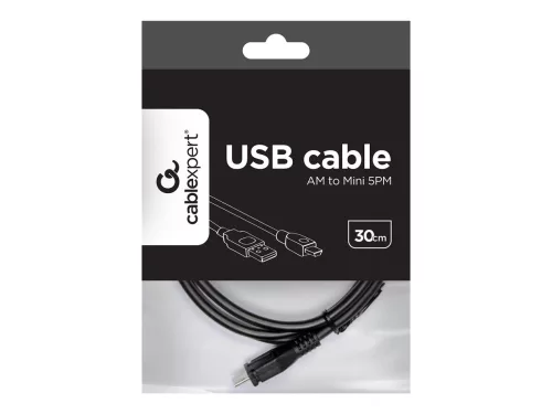 Gembird USB 2.0 AM - mini USB kábel 0.3m (CCP-USB2-AM5P-1)