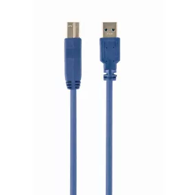 Gembird kábel USB 3.0 AM-BM 3.0m, kék (CCP-USB3-AMBM-10)