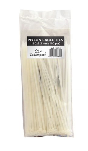 Gembird műanyag kábelkötegelő, 150mm x 3.2mm 100 db (NYT-150/25)