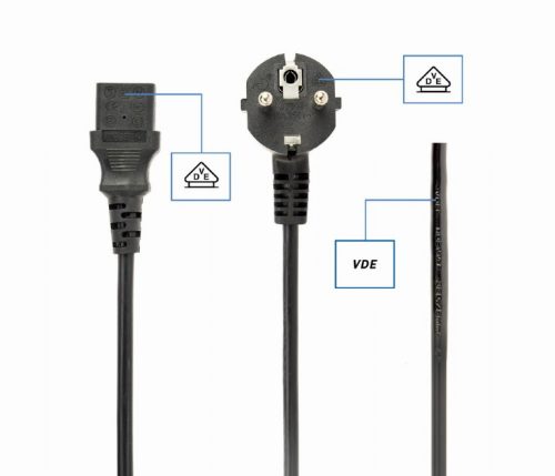 Gembird hálózati PC tápkábel VDE, 3m (PC-186-VDE-3M)